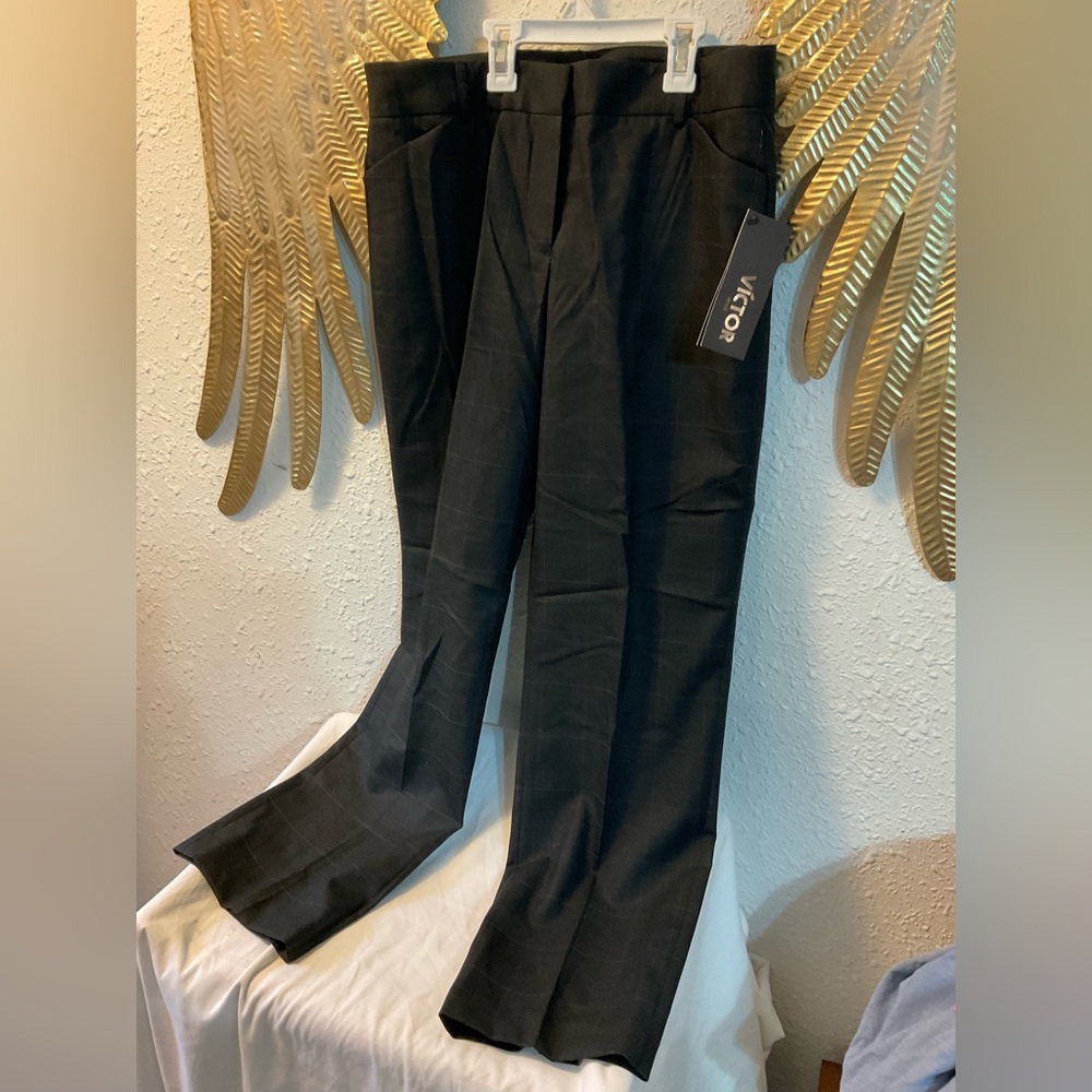 VICTOR ALFARO Petite Wide Leg Trousers, 10P wool blend